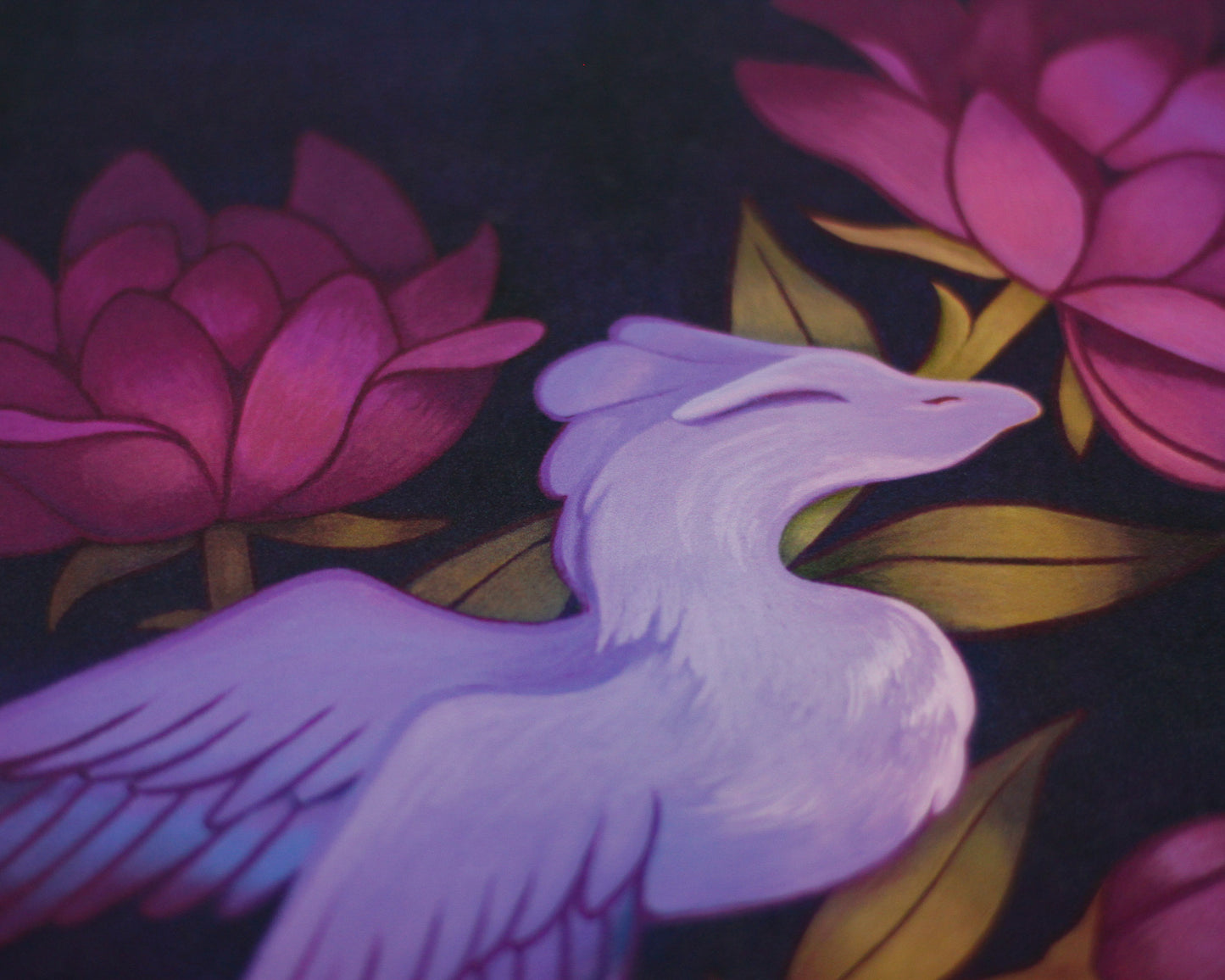 Floral Dragon Fine Art Print | Archival Digital Painting Art Print