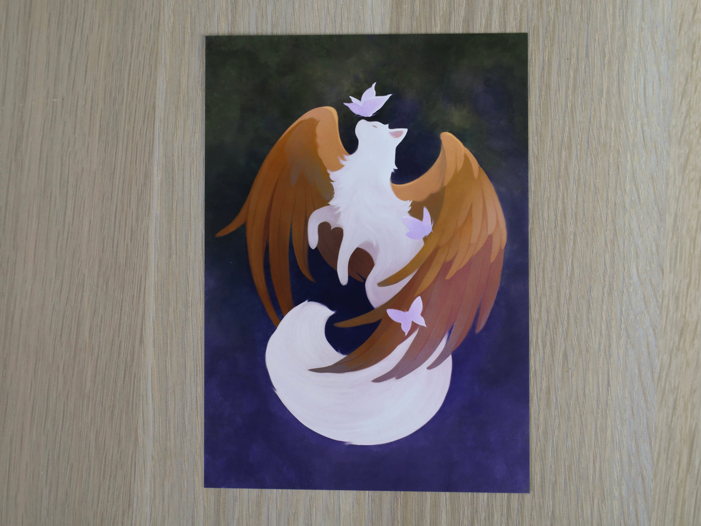 Feline Gryphon with Butterflies Art Print