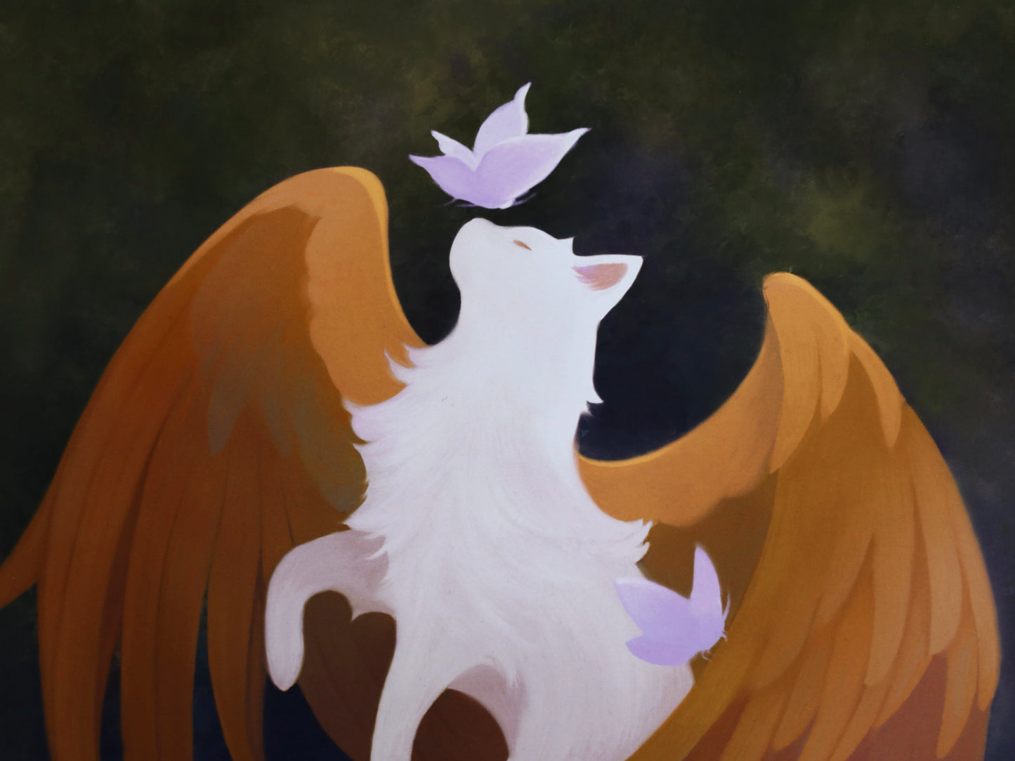 Feline Gryphon with Butterflies Art Print