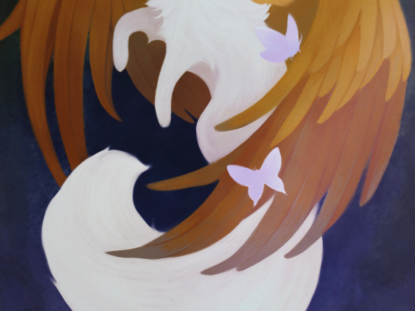Feline Gryphon with Butterflies Art Print
