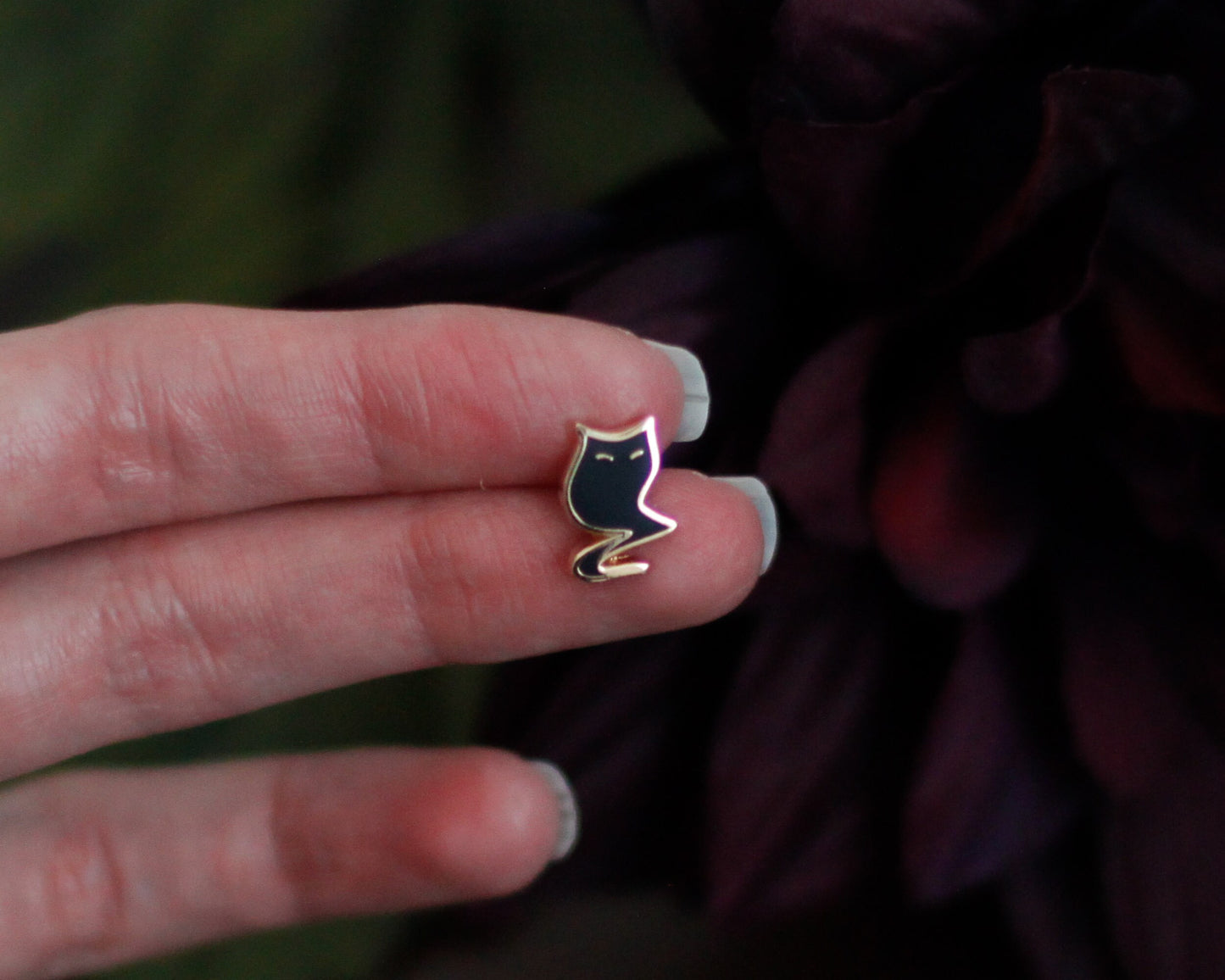 Sleepy Cat Familiar Ghost Tea Hard Enamel Mini Pins