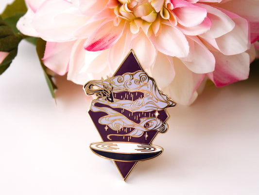 Rain Spirit Hard Enamel Pin - Magical Fantasy Rain Witch Theme Lapel Pin - Dragon Spirit Enamel Pin - Keely Studios