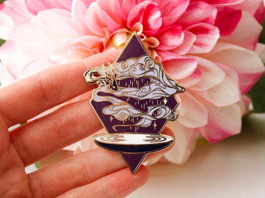 Rain Spirit Hard Enamel Pin - Magical Fantasy Rain Witch Theme Lapel Pin - Dragon Spirit Enamel Pin - Keely Studios
