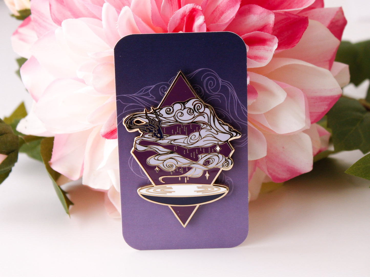 Rain Spirit Hard Enamel Pin - Magical Fantasy Rain Witch Theme Lapel Pin - Dragon Spirit Enamel Pin - Keely Studios