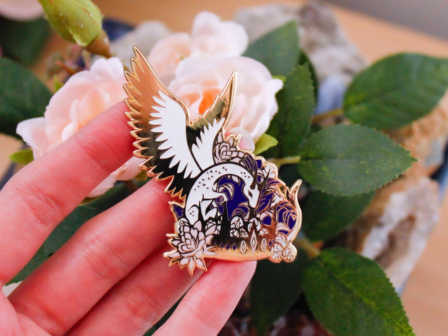 Gold Enchanted Forest Dragonling Hard Enamel Pin, Dragon Pin Badge, Fantasy Enamel Pin, Cute Dragon Gift, Mythical Creature Lapel Pin