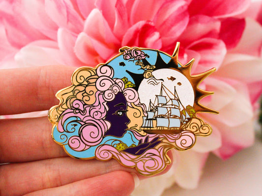 Gold Ocean of Sky Wind Goddess Hard Enamel Pin - Day Version