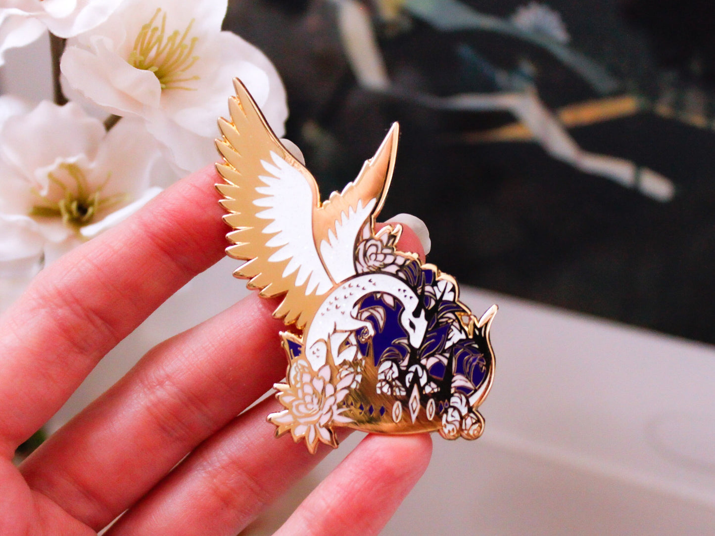 Gold Enchanted Forest Dragonling Hard Enamel Pin, Dragon Pin Badge, Fantasy Enamel Pin, Cute Dragon Gift, Mythical Creature Lapel Pin