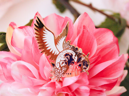 Gold Enchanted Forest Dragonling Hard Enamel Pin, Dragon Pin Badge, Fantasy Enamel Pin, Cute Dragon Gift, Mythical Creature Lapel Pin