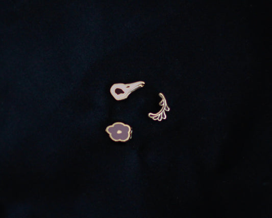 Sleepy Cat Familiar Witchy Supplies Hard Enamel Mini Pin Set - Magical Fantasy Theme Lapel Pin - Mini Enamel Pin Set - Keely Studios