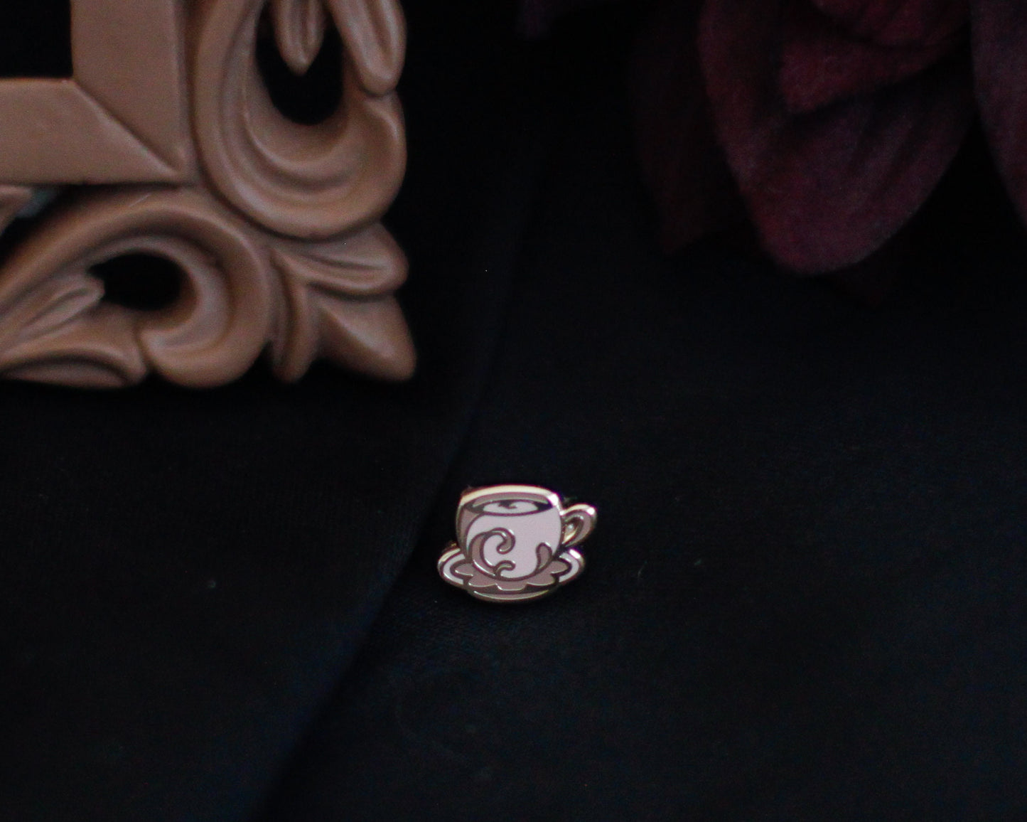 Sleepy Cat Familiar Ghost Tea Hard Enamel Mini Pin Set - Magical Fantasy Theme Lapel Pin - Mini Enamel Pin Set - Keely Studios