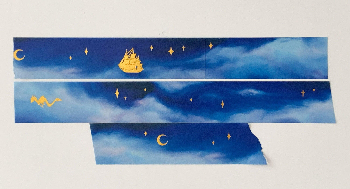 An Ocean of Sky Night Collection Washi Tape - Magical Sky Washi Tape - Sky Art Washi Tape - Fantasy Art Washi Tape - Dragon Washi Tape