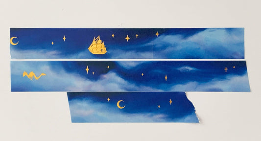 An Ocean of Sky Night Collection Washi Tape - Magical Sky Washi Tape - Sky Art Washi Tape - Fantasy Art Washi Tape - Dragon Washi Tape