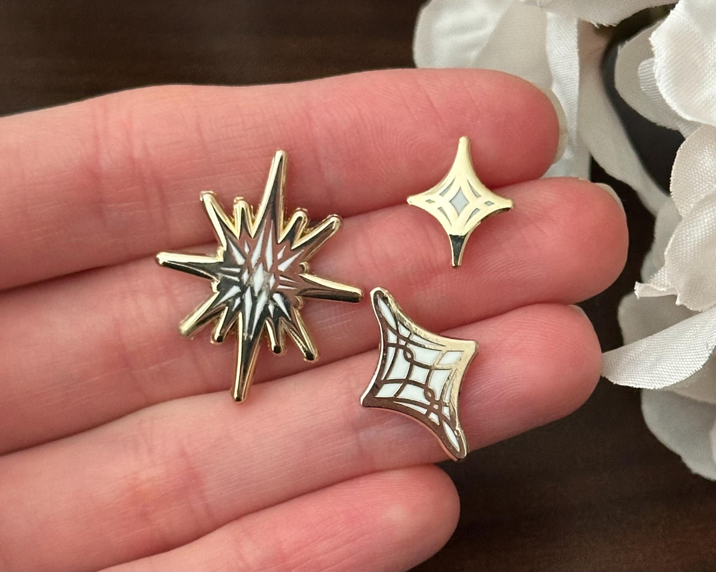 OOPSIE Set | Gold Celestial Garden Stars Mini Pin Set - Hard Enamel Pins - Galaxy Enamel Pin Set