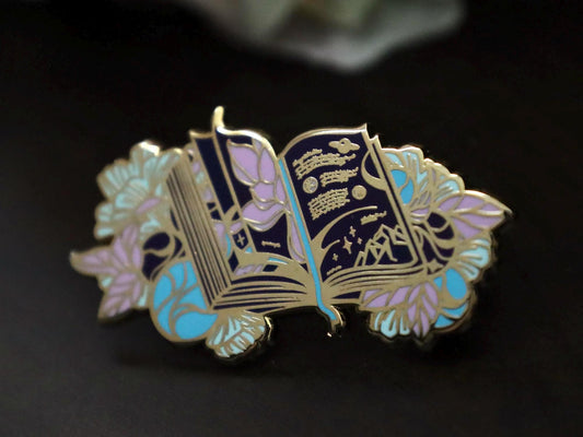 SECONDS | Gold Tome of Celestial Gardening Hard Enamel Pin - Discontinued Version - Celestial Garden Collection