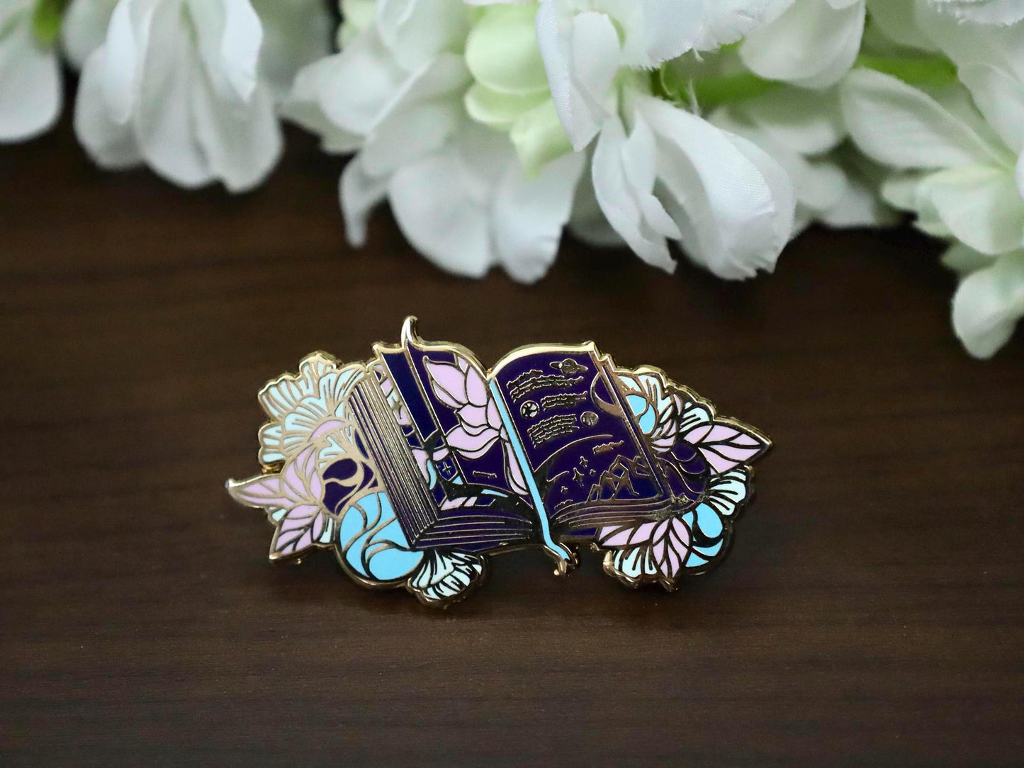 SECONDS | Gold Tome of Celestial Gardening Hard Enamel Pin - Discontinued Version - Celestial Garden Collection