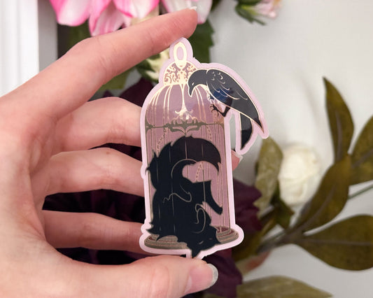 Sleepy Cat Familiar Die Cut Gold Mirror Effect Sticker Collection