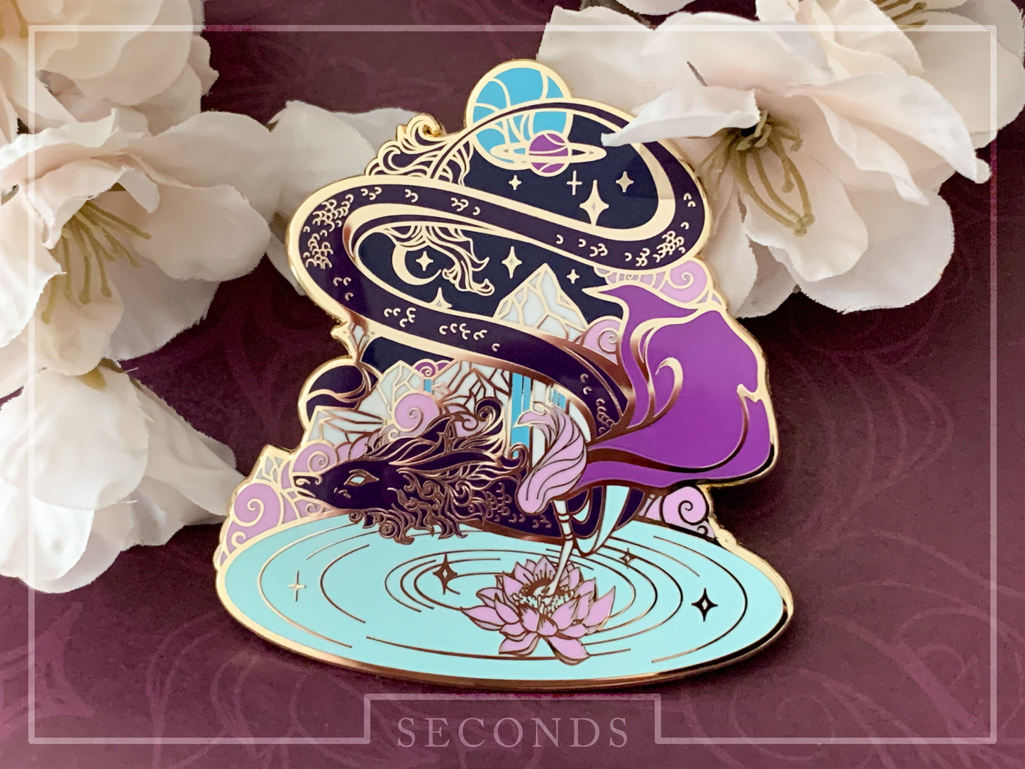 SECONDS | Gold Celestial Garden Star Dragon Hard Enamel Pin